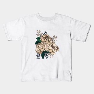 Moody Florals - Cream Kids T-Shirt
